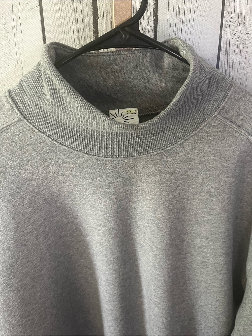 OFFLINE By Aerie Cloud Fleece Oversized Mockneck Sweatshirt Gray Medium M - Picture 4 of 9